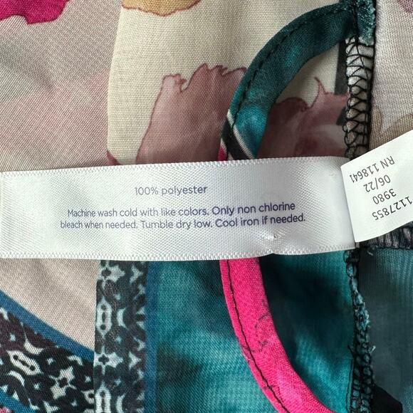 CACIQUE Robe Womens Size 18/20 Multicolored Lucille Patchwork‎ Chiffon Kimono - Picture 4 of 6